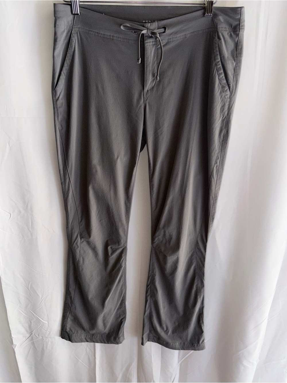 Columbia Anywhere Pants Women’s 10 Regular Grey Omni-Shield Hiking Drawstring
